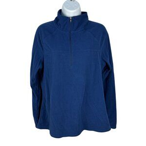Natural Reflections Navy Blue 1/2 Zip Fleece Pullover Womens Size M